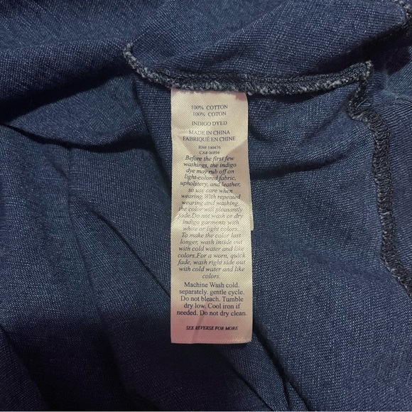 Faherty Short Sleeve Shirt Men's Size Small Dark Blue Navy Indigo Pocket Tee - Picture 12 of 12